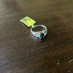 Sterling Silver Indian Ocean Apatite and White Topaz Ring